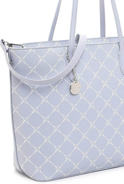 Tamaris Shopper Anastasia 30107 Damen Handtaschen Karo Einheitsgrösse Greyblue 855, Einheitsgrösse G