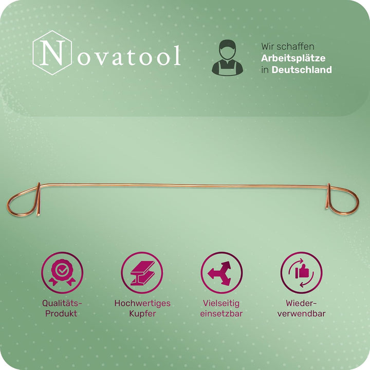 Novatool Drillapparat Driller SW + 1000 Stück Rödeldraht mit Ösen 1 x 160mm Bindedraht verkupfert, D