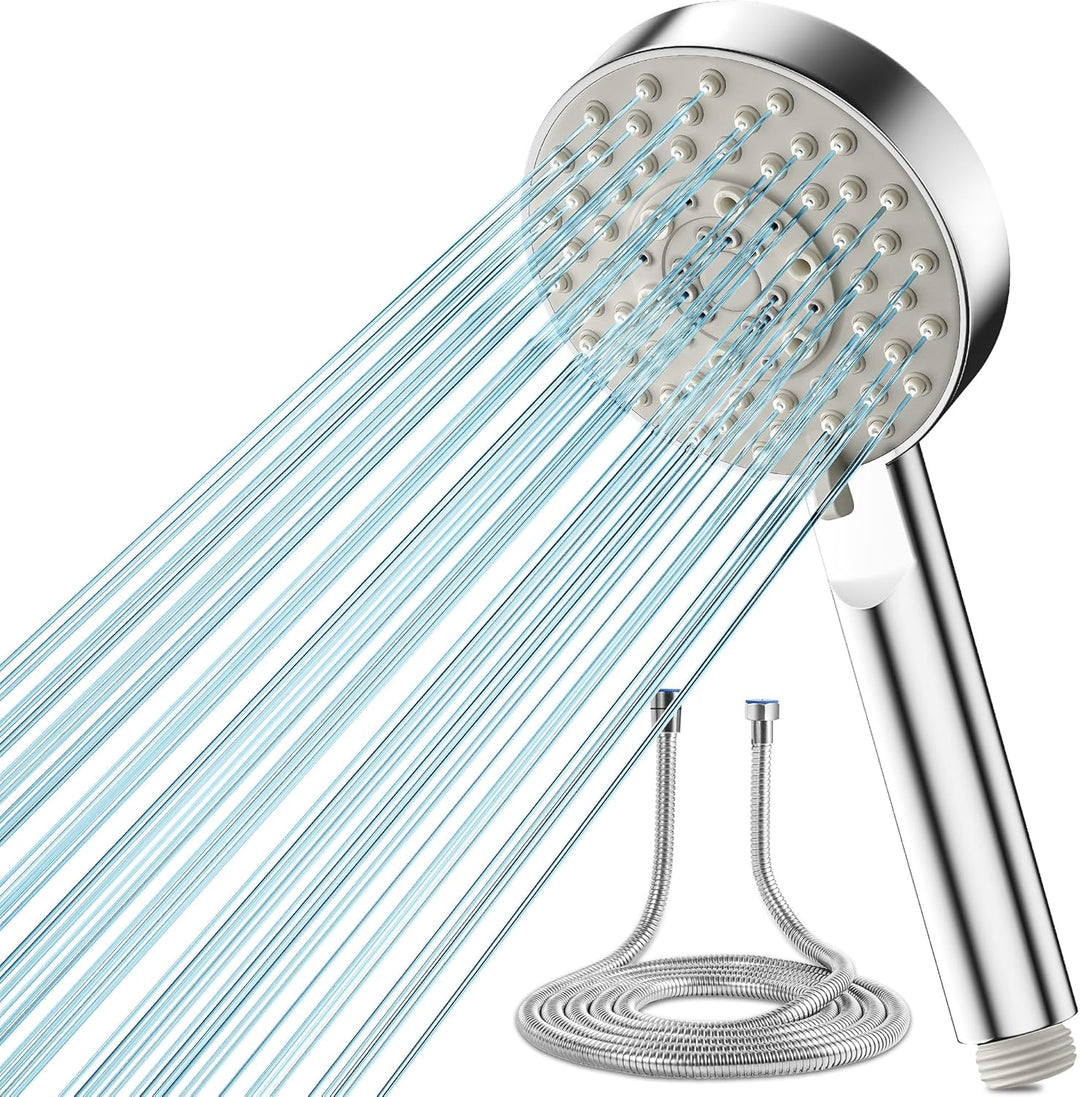 Magichome Duschkopf Wassersparend mit Schlauch 2M, mit 5 Strahlarten, Turbogeladenes Design Hochdruc