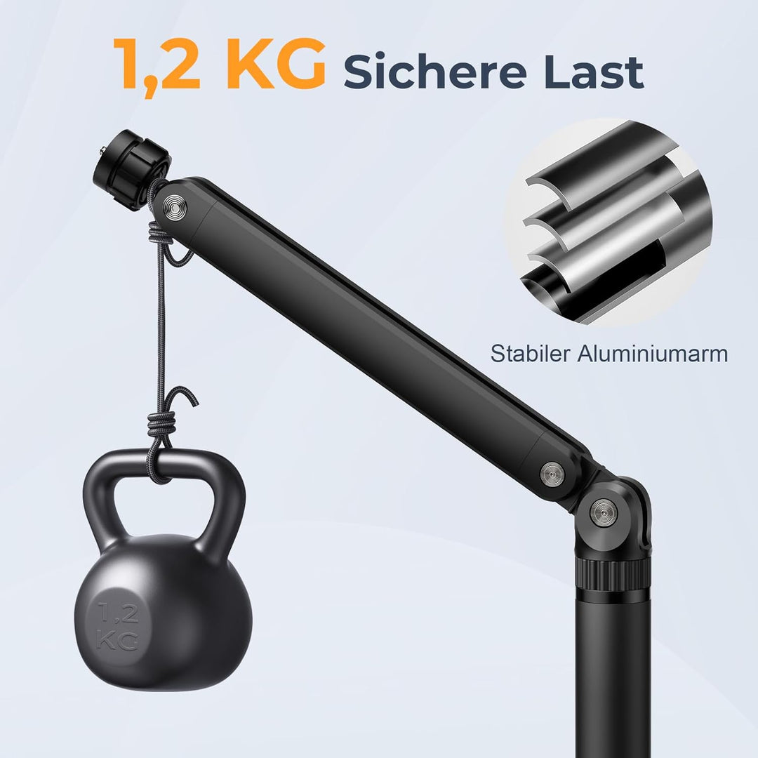 Tischhalterung Mikrofonständer Verstellbarer Montagearm mit 1/4"-3/8"-5/8" Mehrfachgewinde für Blue