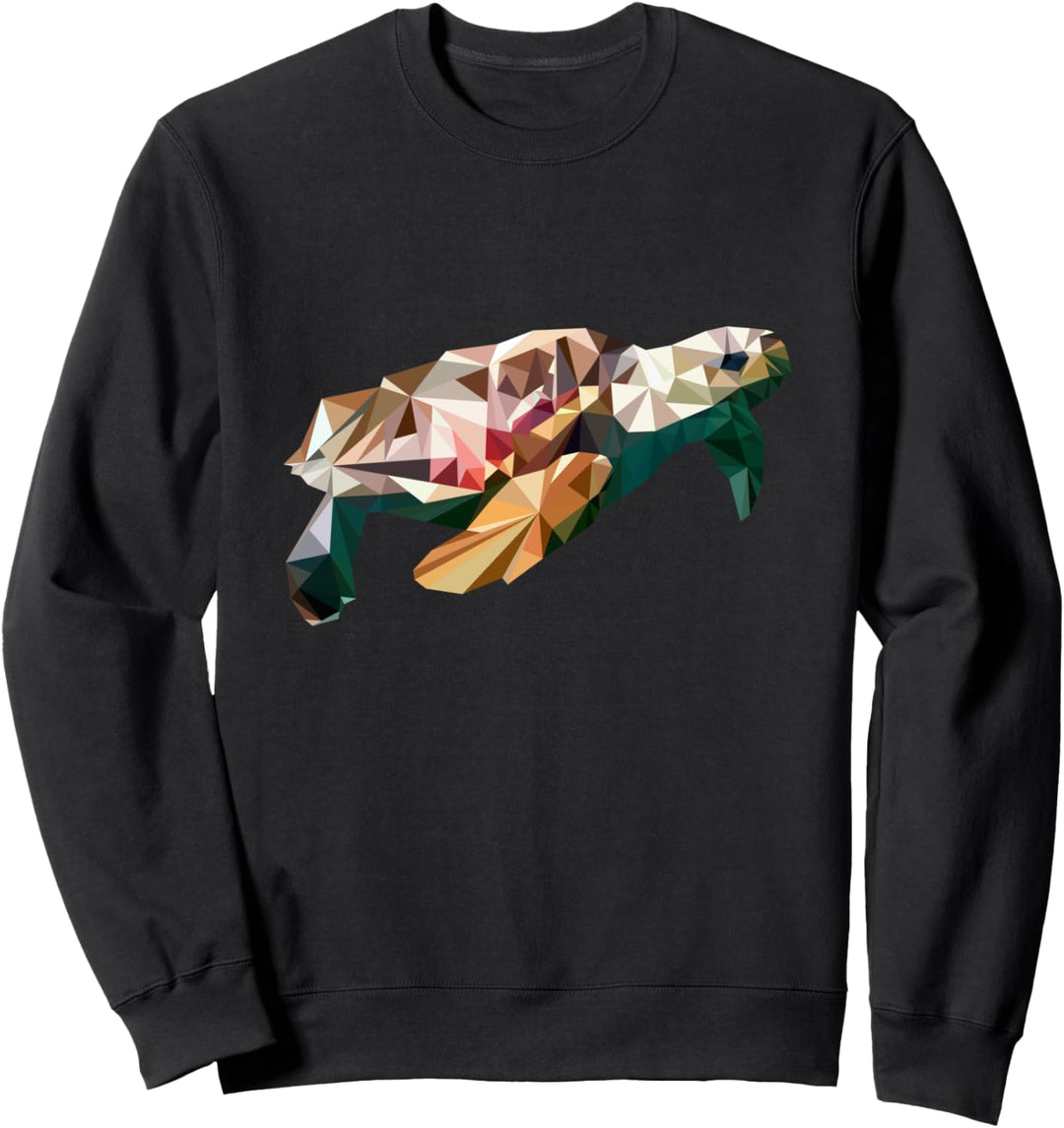Turtle Polygon Sea Ocean Turtle Colorful Art Design Gift Sweatshirt