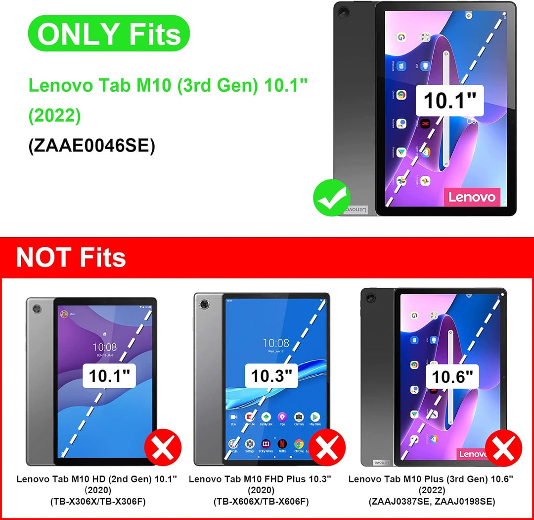 Fintie Tastatur Hülle für Lenovo Tab M10 (3. Gen) Tablet 10,1" TB328 2022, Slim Schutzhülle mit magn