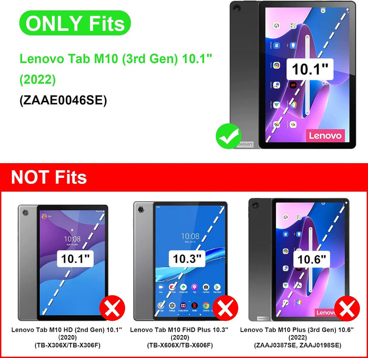 Fintie Tastatur Hülle für Lenovo Tab M10 (3. Gen) Tablet 10,1" TB328 2022, Slim Schutzhülle mit magn