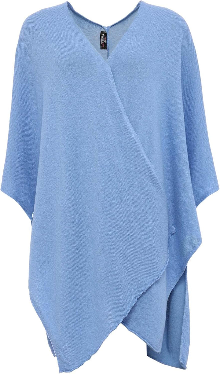 Zwillingsherz Poncho-Schal mit Kaschmir - Hochwertiges Cape für Damen - XXL Umhängetuch und Tunika m