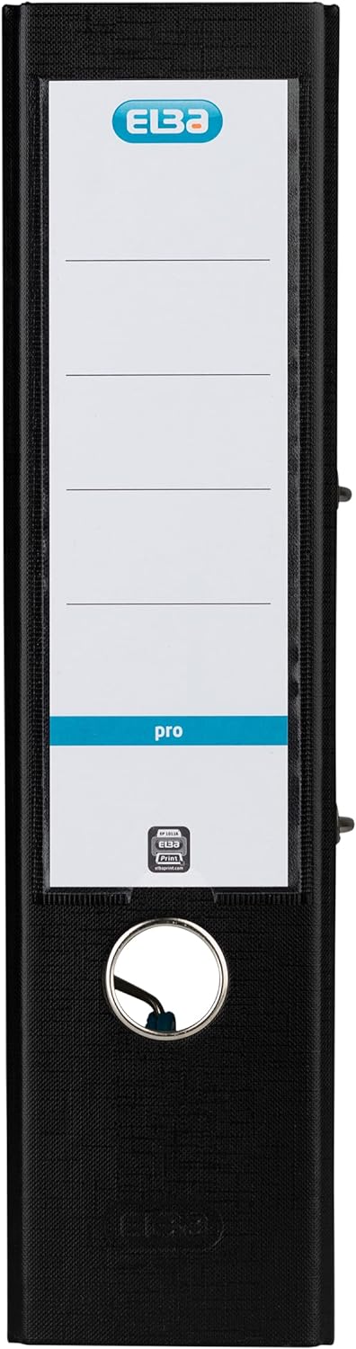 Elba Ordner A4, Smart Pro, 8 cm breit, Kunststoff aussen, schwarz, 10 Stück schwarz A4, breit, schwa