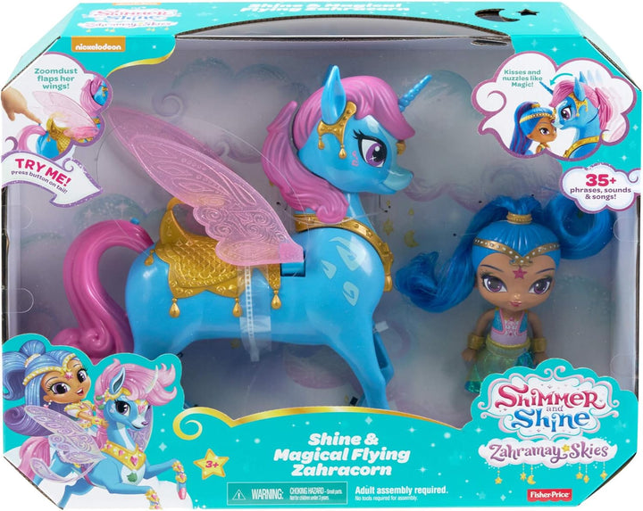 Shimmer & Shine Puppe mit Zahracorn-Figur, 35 Lieder, Geräusche und Sprüche Modern, Modern