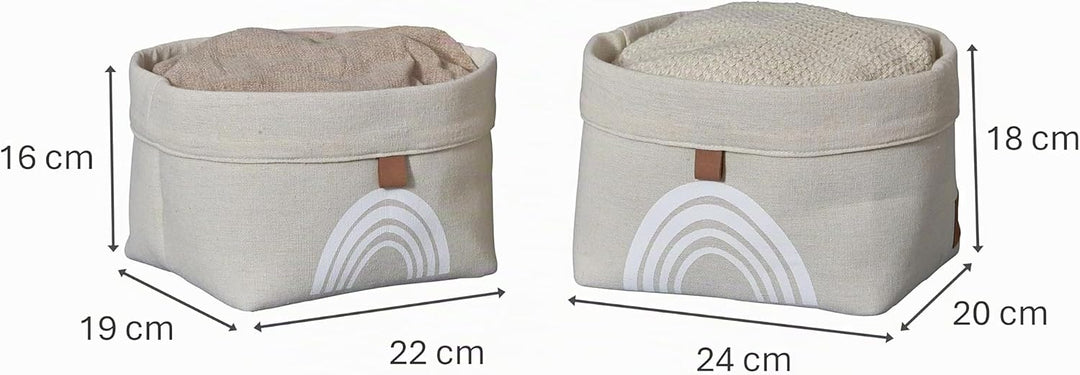 LOVE IT STORE IT Premium Aufbewahrungskörbe - Aufbewahrungskorb Set beige für Kinderzimmer und Bad -