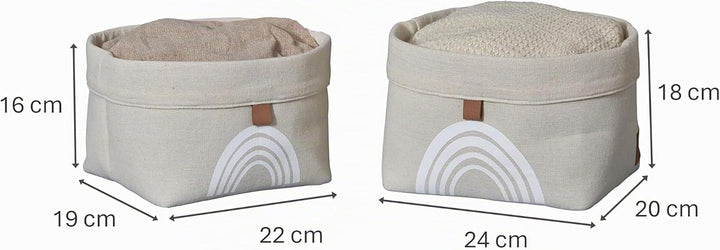 LOVE IT STORE IT Premium Aufbewahrungskörbe - Aufbewahrungskorb Set beige für Kinderzimmer und Bad -