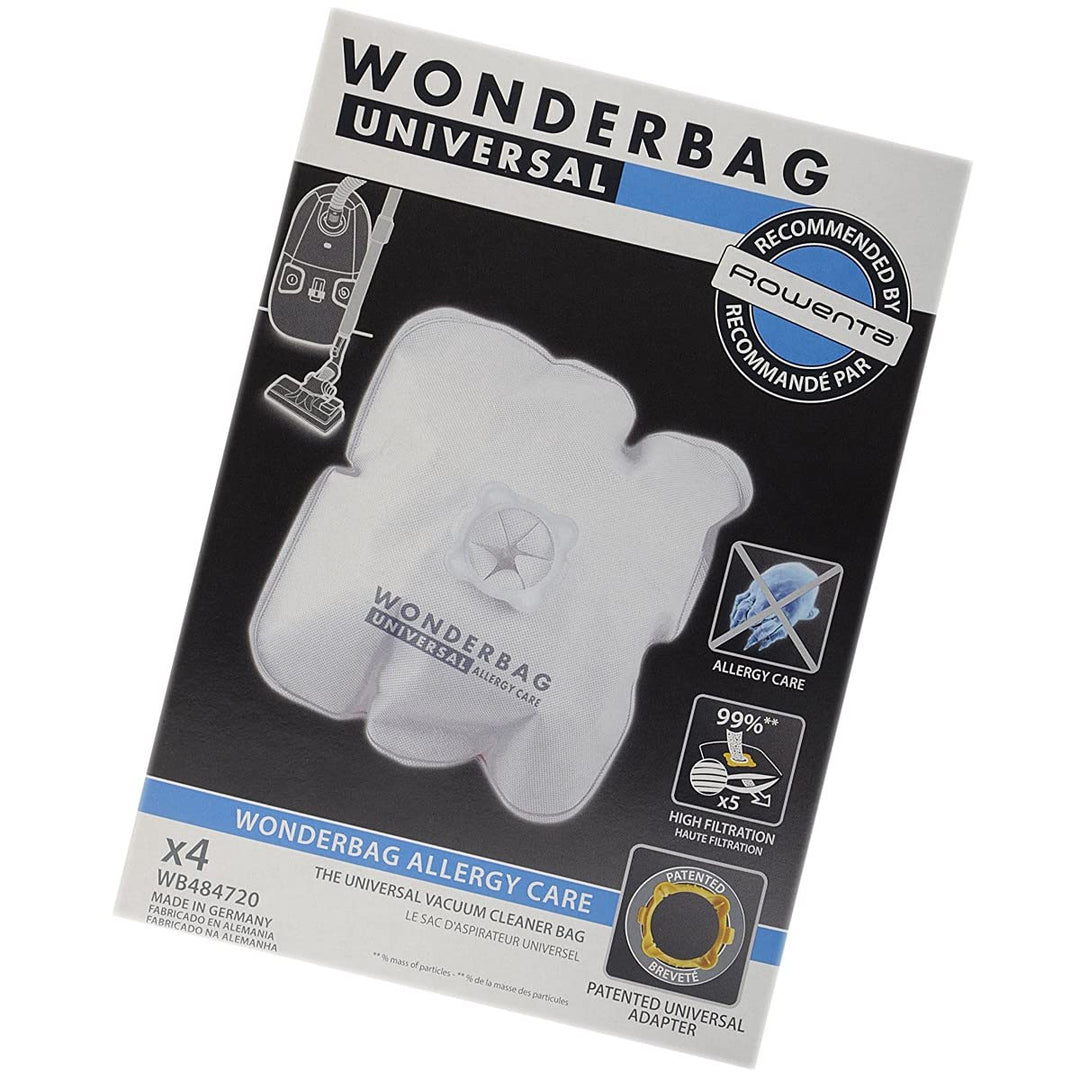 Packung mit 4 Original Staubsaugerbeutel Mikrofaser WB484720 Rowenta Staubsauger WB484720 ROWENTA
