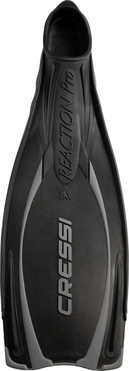 Cressi Reaction Pro Fins - Flossen zum Tauchen, Freitauchen und Schnorcheln, Adult Unisex 46/47 Schw
