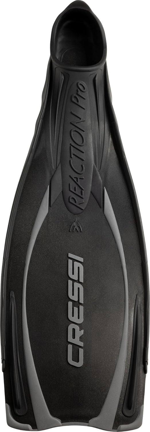 Cressi Reaction Pro Fins - Flossen zum Tauchen, Freitauchen und Schnorcheln, Adult Unisex 46/47 Schw