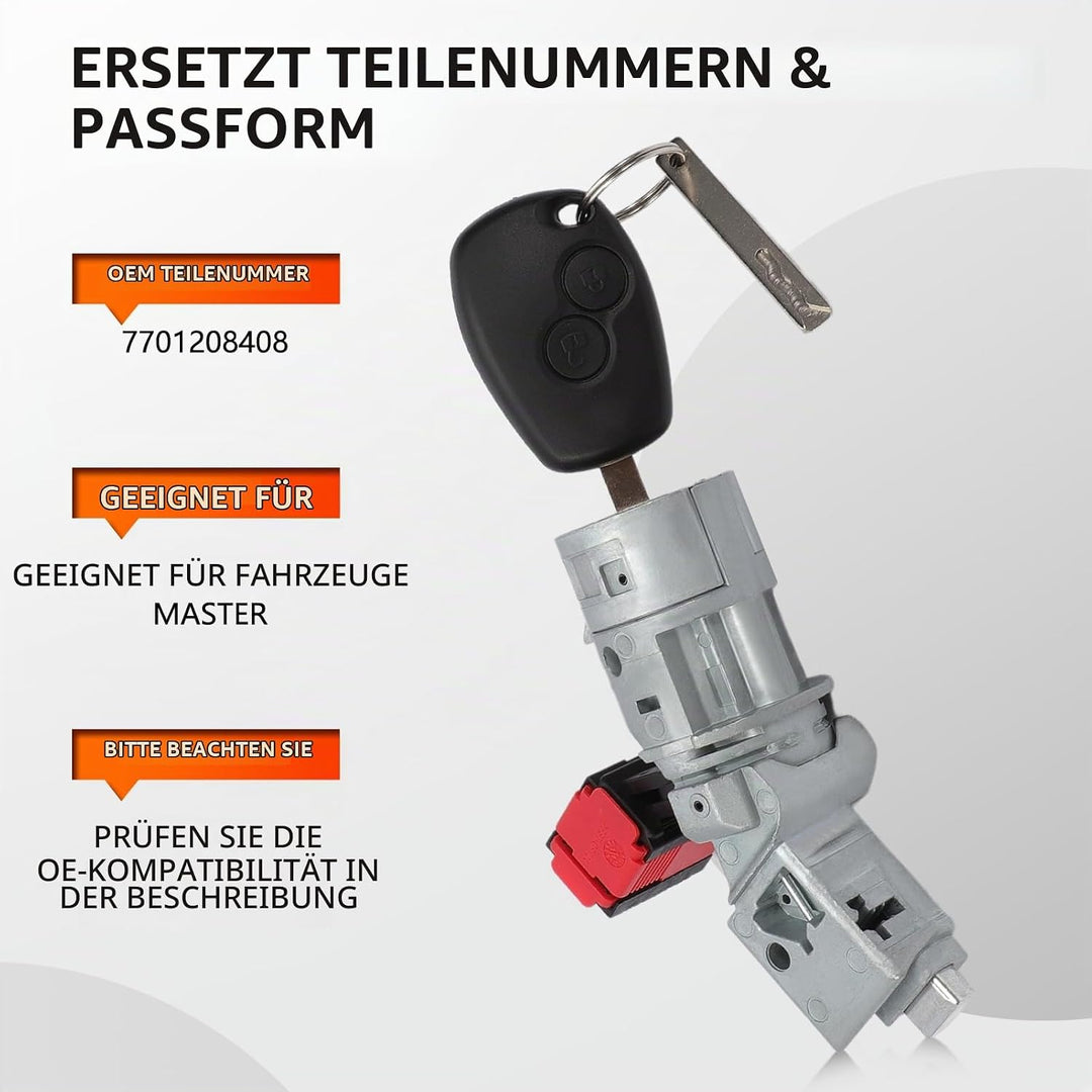 KASturbo Zündschlossschalter für Trafic Clio MK3 Kangoo MK2 7701208408, Zündschloss Barrel Startersc
