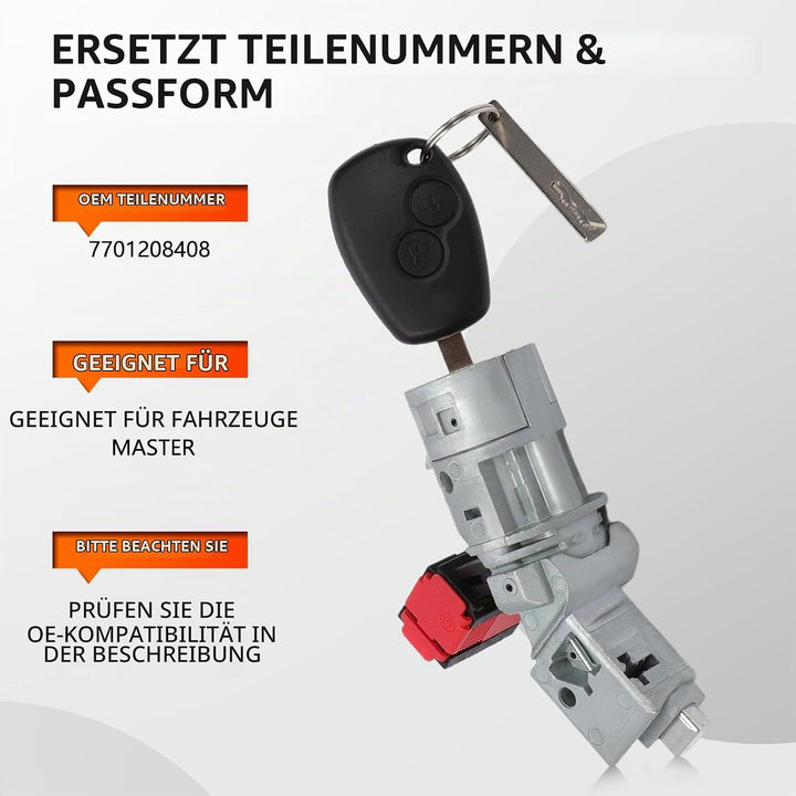 KASturbo Zündschlossschalter für Trafic Clio MK3 Kangoo MK2 7701208408, Zündschloss Barrel Startersc