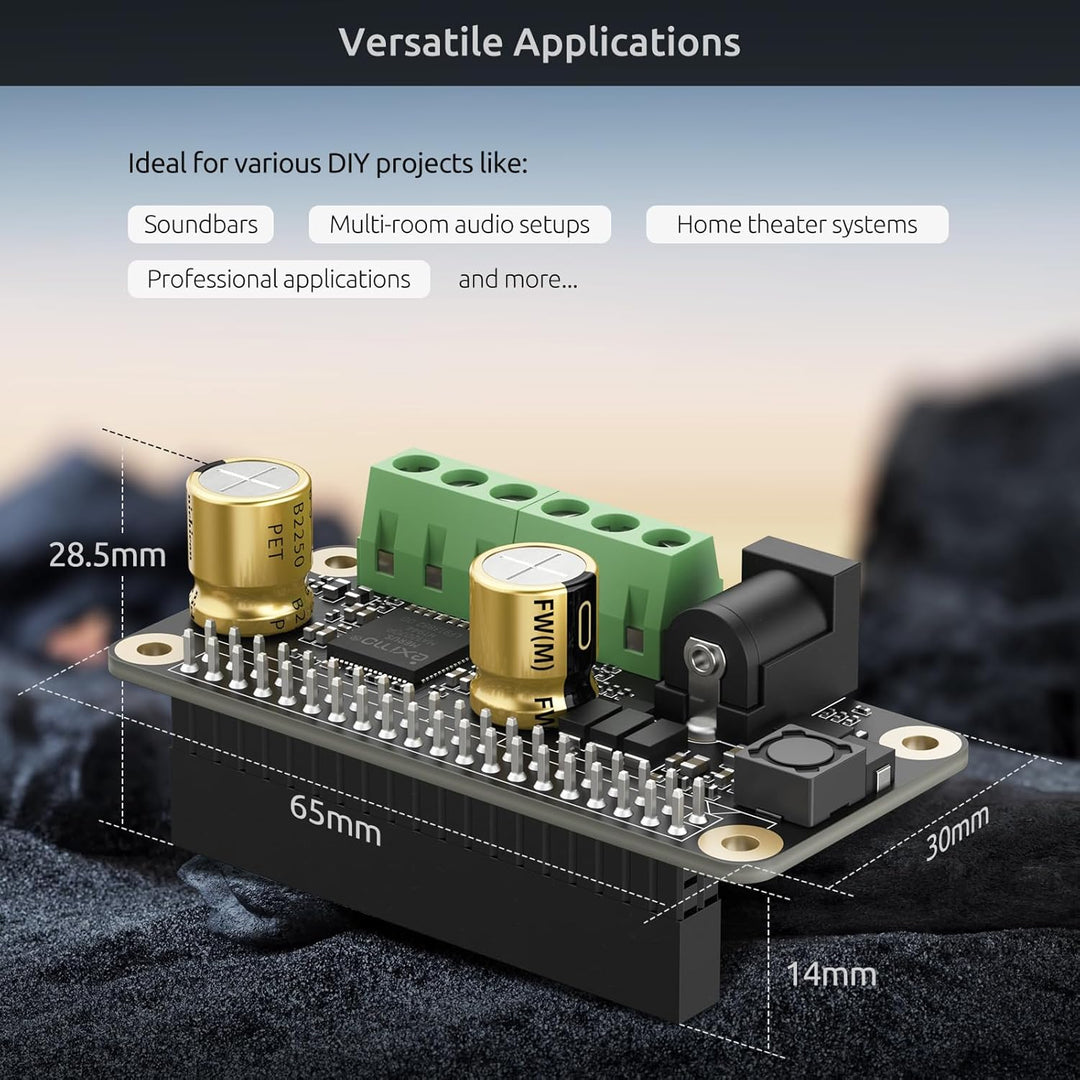 InnoMaker Audio-Verstärker 2x80W Spitzenleistung Class D HiFi AMP Pro Mini Hat 192KHz/24bit MA12070P