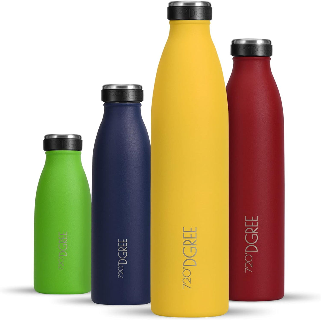 720°DGREE Edelstahl Trinkflasche “milkyBottle” - 1L - BPA-Frei, Auslaufsicher, Kohlensäure geeignet