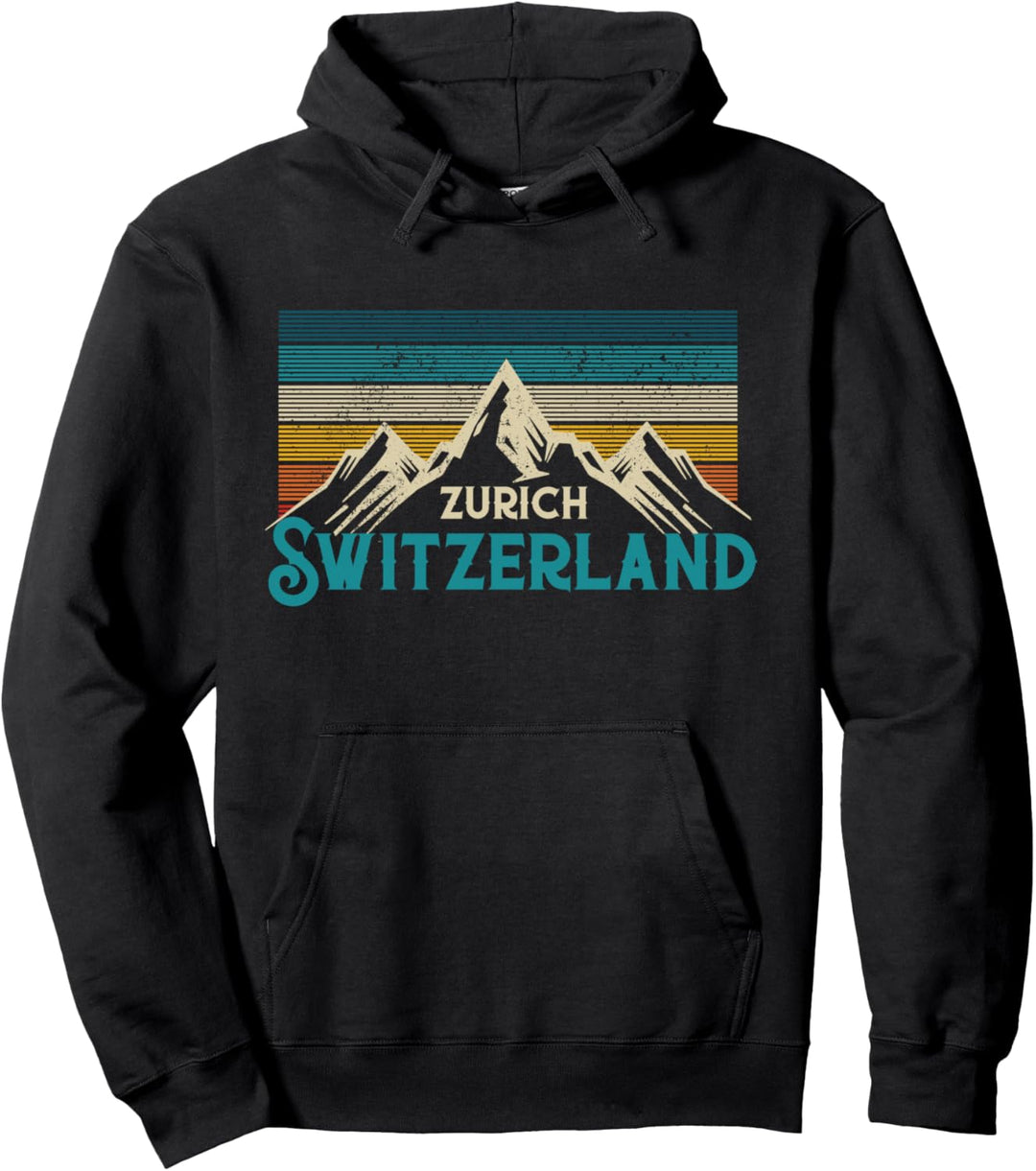 Zürich Schweiz Swiss Vintage Berge Souvenir Geschenk Pullover Hoodie