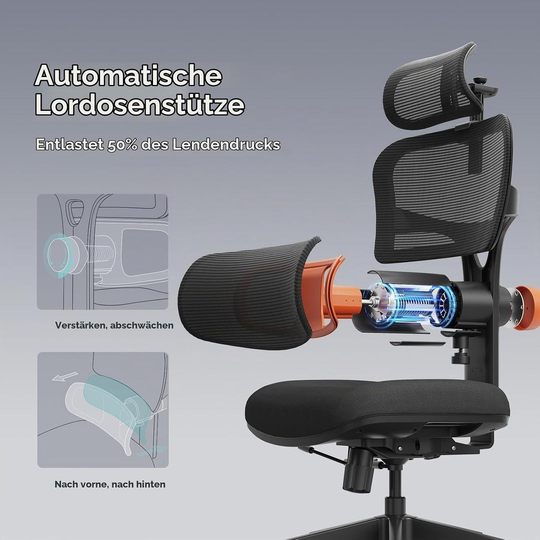 Newtral NT001 Bürostuhl Ergonomisch, Ergonomischer Schreibtischstuhl 150kg, Ergonomic Office Chair P