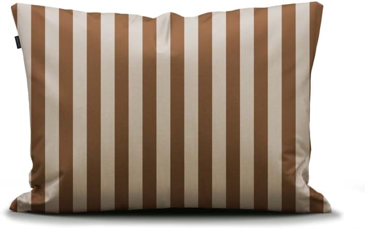 Marc O'Polo Bettwäsche Classic Stripe Streifen Baumwollsatin Toffee Brown, 155x220 + 1 x 80x80 cm