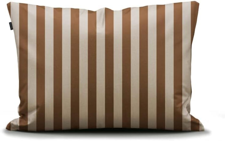 Marc O'Polo Bettwäsche Classic Stripe Streifen Baumwollsatin Toffee Brown, 155x220 + 1 x 80x80 cm