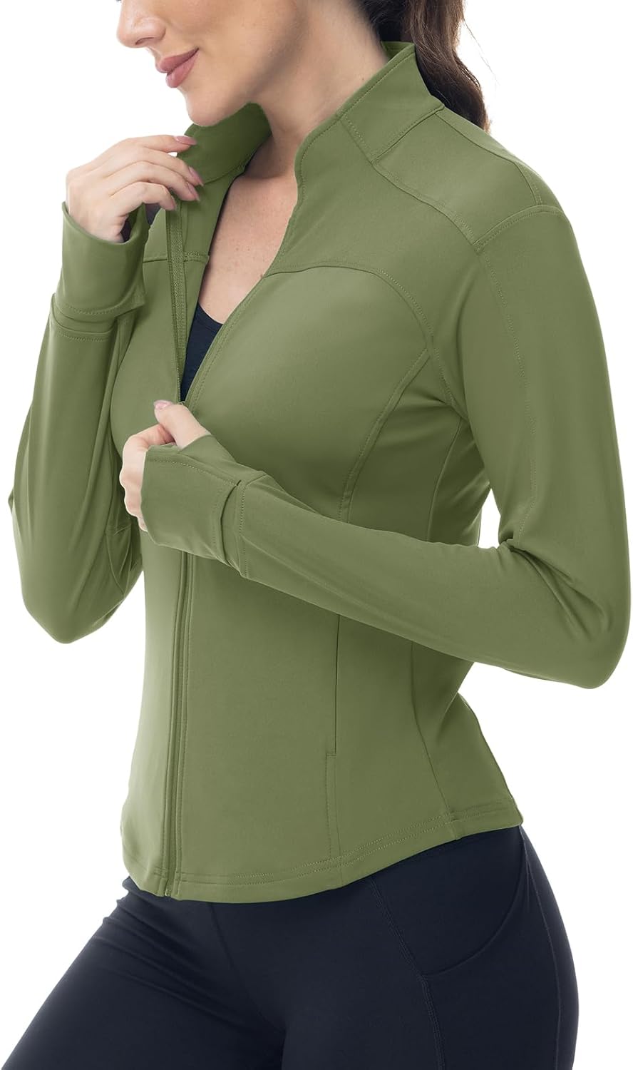 YSENTO Damen Sportjacke Laufjacke Funktionsjacke Wanderjacke Leicht Langarm Yoga Gym Sport Oberteil