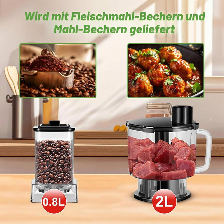 Professioneller Standmixer, 3 in 1, für Zuhause, 6000 W, Smoothie, 3 Töpfe (2,5 l/2 l/0,8 l), 15 Ges