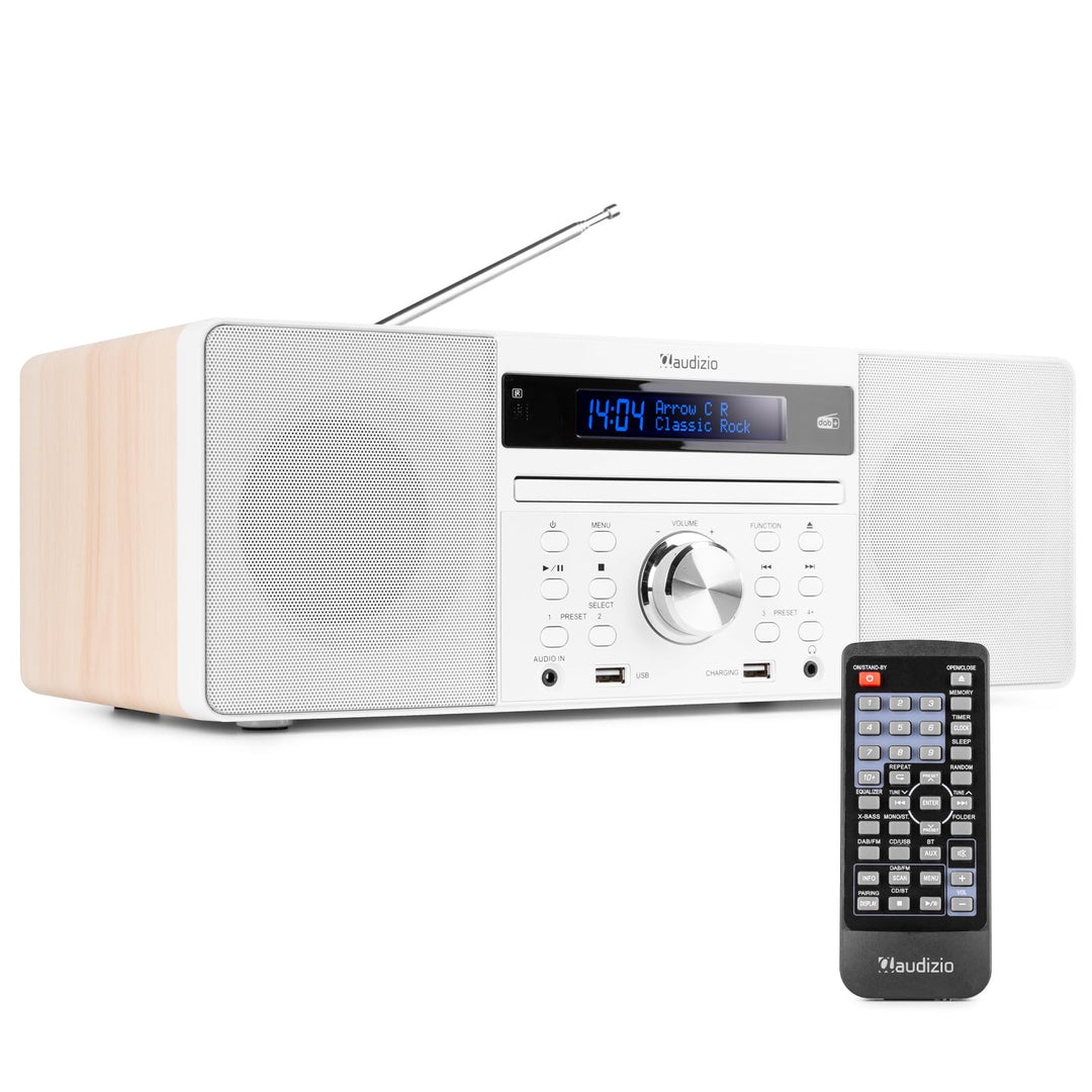 Audizio Prato - DAB Radio mit CD Player, MP3-Player, Bluetooth Radio, USB, DAB+, FM-UKW, Fernbedienu