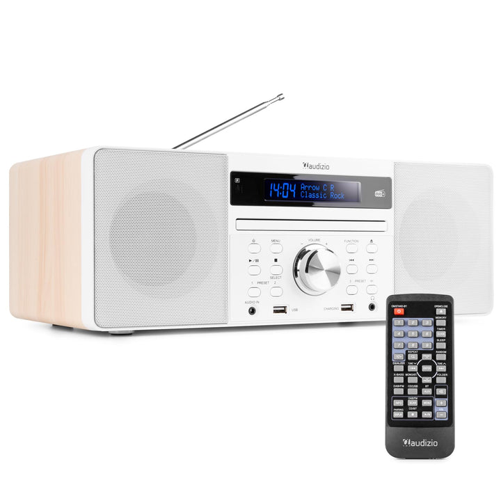 Audizio Prato - DAB Radio mit CD Player, MP3-Player, Bluetooth Radio, USB, DAB+, FM-UKW, Fernbedienu
