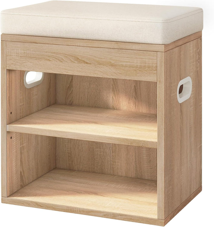 YMYNY Schuhbank mit Sitzfläche und Schublade, 2-Stufig Schuhschrank mit sitzbank, Schuhregal Klein m