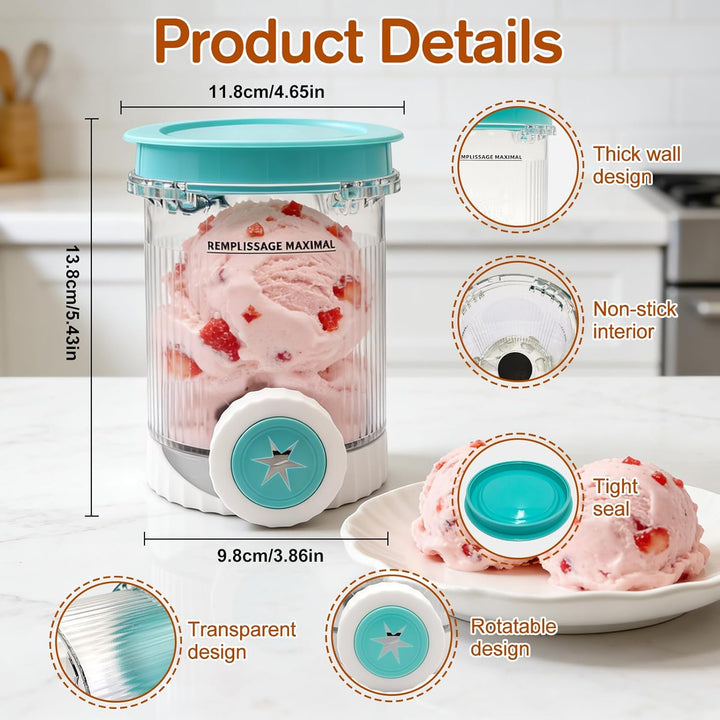 4 Stück Creami Behälter Kompatibel mit Ninja Swirl NC700 NC701, 480ml Eisbehälter für NC700 & NC701