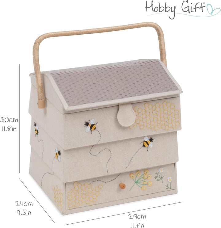 Hobby Gift Neuheit Nähhandwerk Hobby Aufbewahrungsbox, Bienenstock, 24 x 29 x 29.5cm Extra Large, Ex