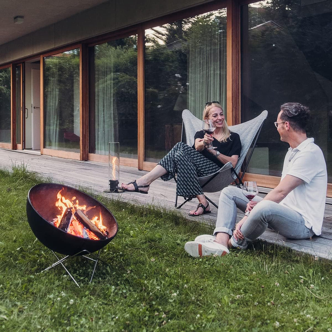 höfats - Bowl 57 Plancha Set tief - raucharme Verbrennung - Feuerstelle und Plancha Grill - kippbare