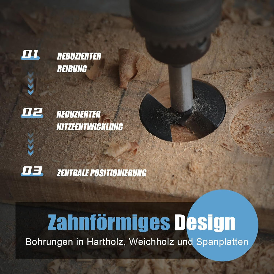 Forstnerbohrer 100mm für Holz, Forstner Bits durchmesser 100mm, Länge 150mm mit 12mm Sechskant Schaf