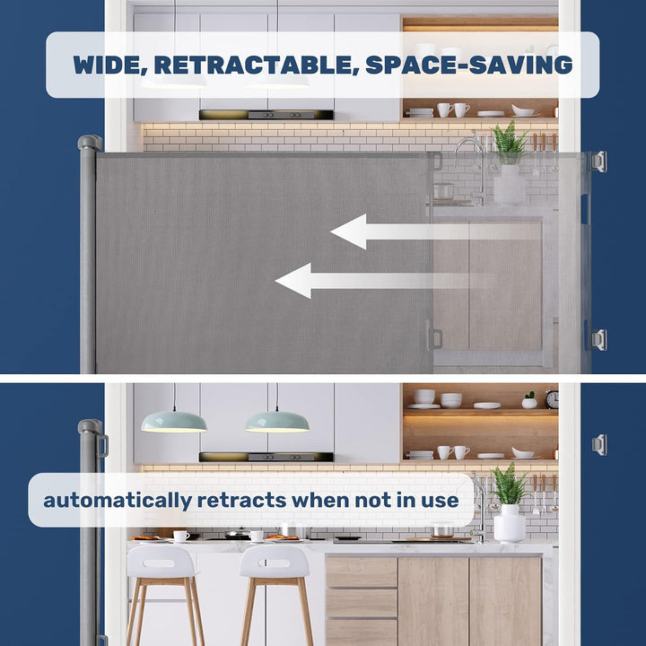 HollyHOME Treppenschutzgitter Ausziehbar 0-180cm, Extra Breit Babygitter, Einhandbedienung, Türschut