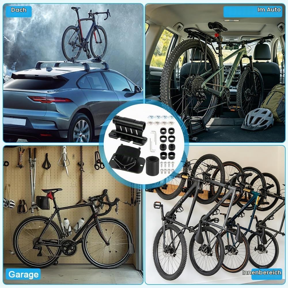 Gabelhalterung Fahrrad, Auto Fahrrad Dachträger Gabelhalterung mit Hinterradhalterung, Aluminiumlegi