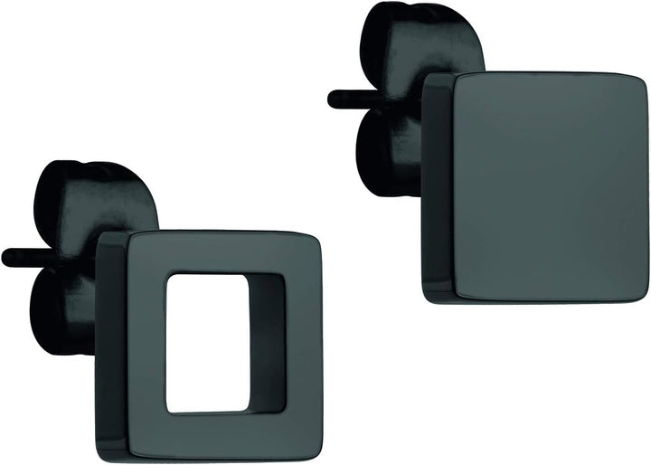 LIEBESKIND BERLIN Damen-Ohrstecker Edelstahl Schwarz, Schwarz