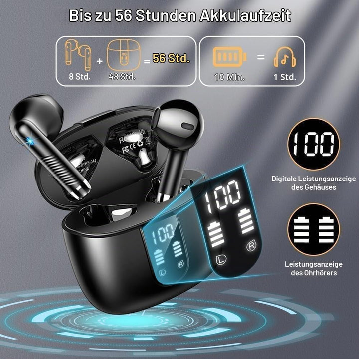 Drsaec Bluetooth 5.4 Kopfhörer 2026, 6D Tiefer Bass In-Ear Kopfhörer Kabellos Bluetooth mit App EQ S