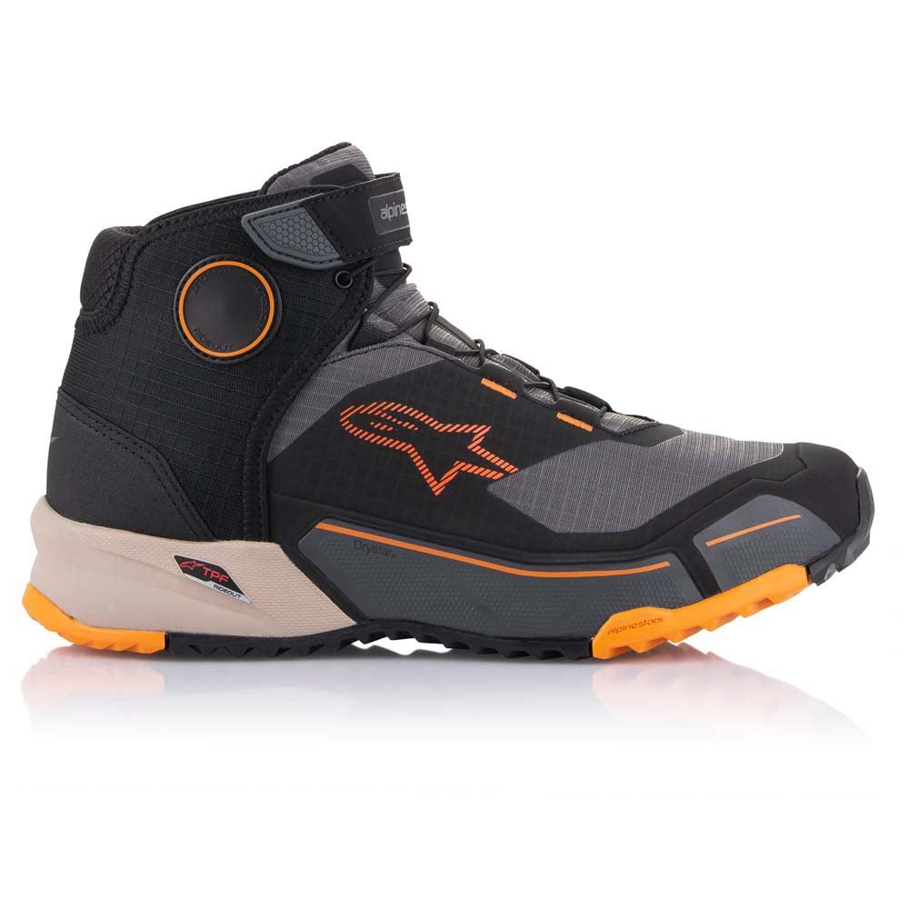 Alpinestars CR-X Drystar Motorradschuhe 39.5 EU Schwarz Hellbraun Orange, 39.5 EU Schwarz Hellbraun