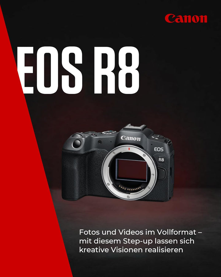 Canon EOS R8 Systemkamera Spiegellose Vollformat Kamera Digitalkamera mit Autofokus und Motiverkennu