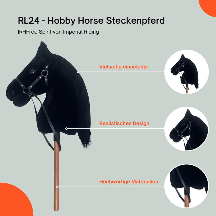 RL24 - Hobby Horse Pferde IRHFree Spirit von Imperial Riding – Steckenpferd – Spielpferd aus Plüsch