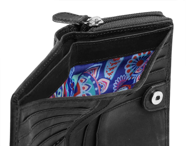 bruno banani Geldbörse Echt Leder schwarz Damen - 021338, Schwarz