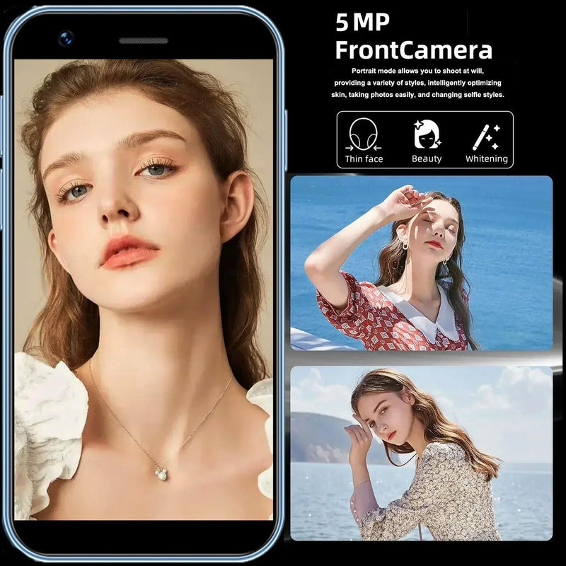 Hipipooo Mini-Smartphone, entsperrt, 4G-Handy, 3,0 Zoll, Dual-SIM, 2000 mAh Akku, 2 MP + 5 MP Kamera