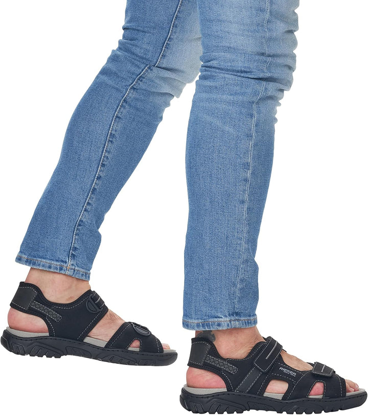Rieker Herren 22750 Sandale 43 EU Schwarz, 43 EU Schwarz