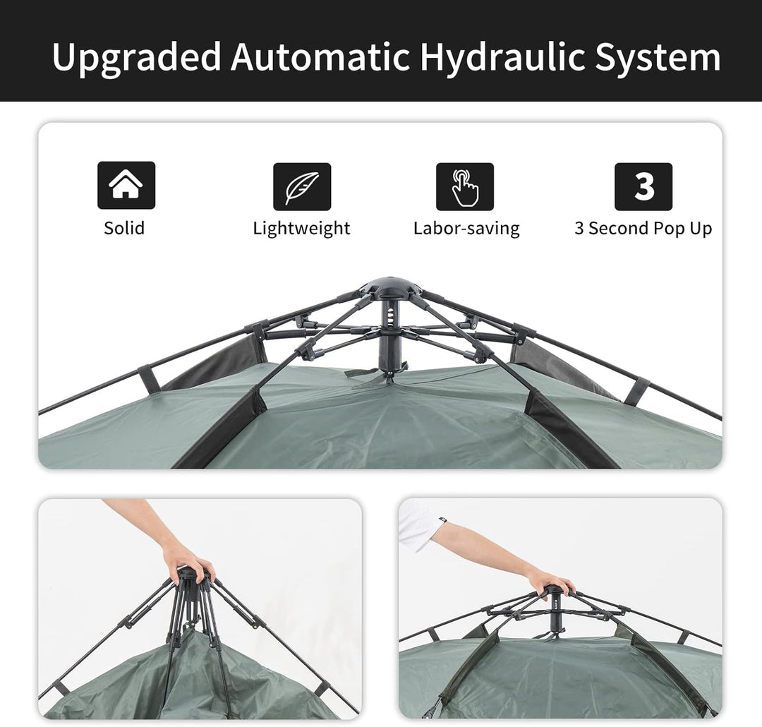 Naturehike Pop Up Zelt Wurfzelte Automatik Campingzelt 3-4 Personen Doppeldeck Kuppelzelt Grosses Fa