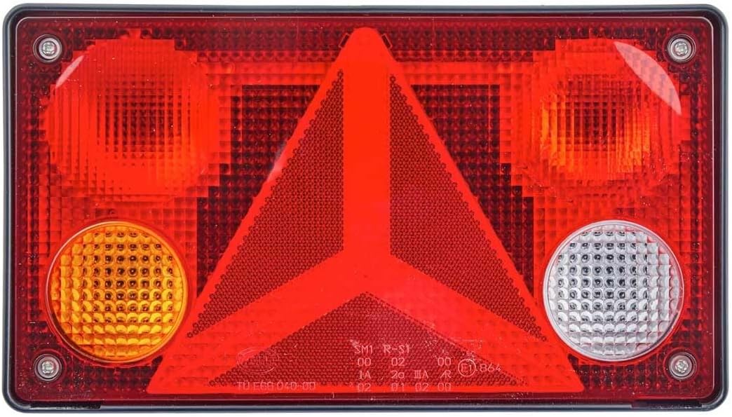 HELLA - Heckleuchte - Glühlampe - Anbau/geschraubt - Lichtscheibenfarbe: mehrfarbig - Stecker: Flach