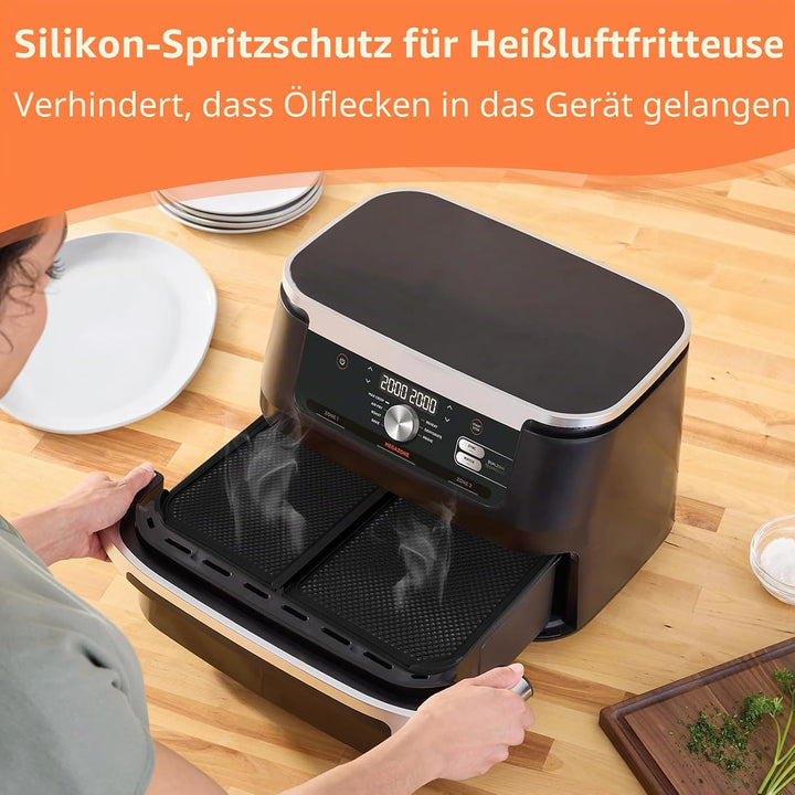 Spritzschutz für Ninja Foodi Flexdrawer 10,4 l Heissluftfritteuse AF500eu, Wiederverwendba Silikon A