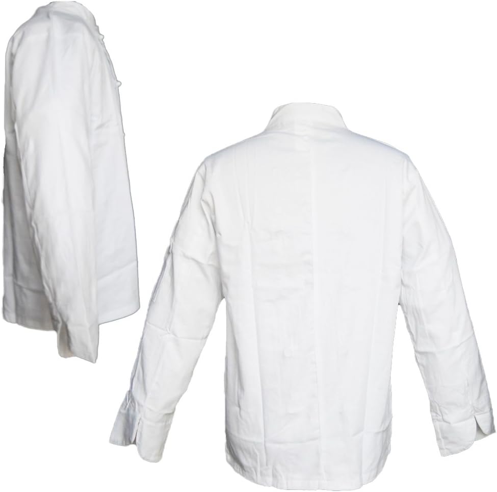 Fratelliditalia Kochjacke Kochkasack Baumwolle Weiss Knöpfe Klassisch geteilt XS bis XXL, S