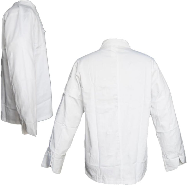 Fratelliditalia Kochjacke Kochkasack Baumwolle Weiss Knöpfe Klassisch geteilt XS bis XXL, L