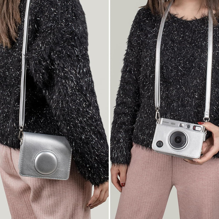 MUZIRI KINOKOO Tasche für Fuji Instax Mini EVO Sofortbildkamera – PU-Leder Mini EVO Schutzhülle im h