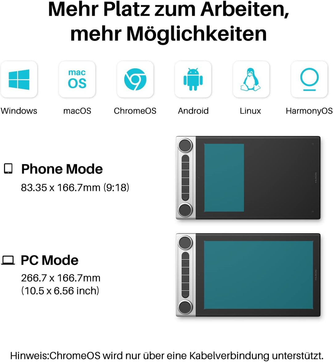 HUION Inspiroy Dial 2 Bluetooth Grafiktablett mit Doppelte Dial Controllern + 6 Programmierbaren Tas
