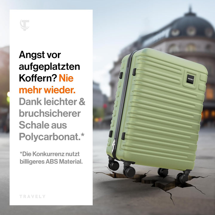 Travely Premium Koffer 24" Jede Menge Platz mit mehr als 75L Volumen, sehr robuster Hartschalen Koff